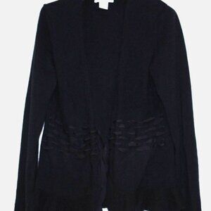 KEIRA Black 2 ply Cashmere Black Women Sweater Cardigan Size: L